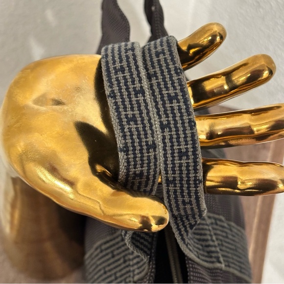 Hermes Handbag Tote PM Yell Line Canvas Gray  HERMES Authentic!!! - Picture 11 of 17